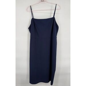 DB‎ Studio Sz 22 Navy Blue Square Neck Spaghetti Strap Midi Dress Women's